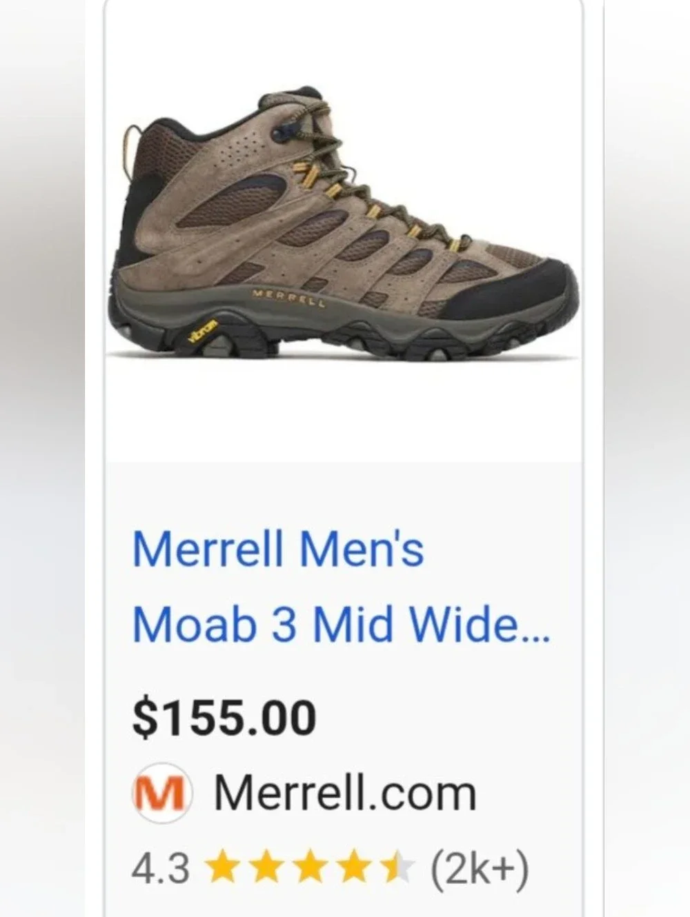 Merrell Men’s Tan Hiking Shoes